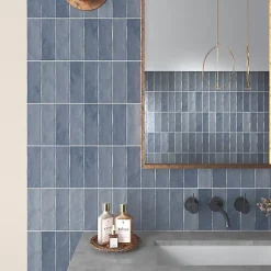 Les Carreaux De Jean Faïence Pour Douche|Faïence Pour Cuisine<Carrelage Effet Zellige Bleu Foncé NOLITA Marine 6,5x20 - Les Carreaux de Jean
