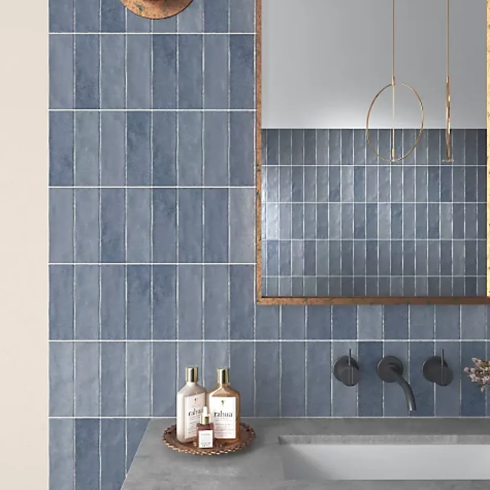 Les Carreaux De Jean Faïence Pour Douche|Faïence Pour Cuisine<Carrelage Effet Zellige Bleu Foncé NOLITA Marine 6,5x20 - Les Carreaux de Jean