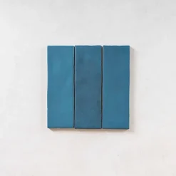 Les Carreaux De Jean Faïence Pour Cuisine|Faïence Pour Salle De Bains<Carrelage Effet Zellige Bleu Canard MITTE Ocean 6,5x20 - Les Carreaux de Jean