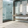 Les Carreaux De Jean  Carrelage Effet Zellige Bleu Ciel AGADIR - Agua 7x28 - Les Carreaux de Jean- Faïence Pour Douche|Faïence Pour Salle De Bains