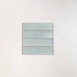 Les Carreaux De Jean Carrelage Effet Zellige Bleu Ciel NARA Glass Mate 7,5x30cm - Les Carreaux de Jean- Faïence Pour Cuisine|Faïence Pour Douche