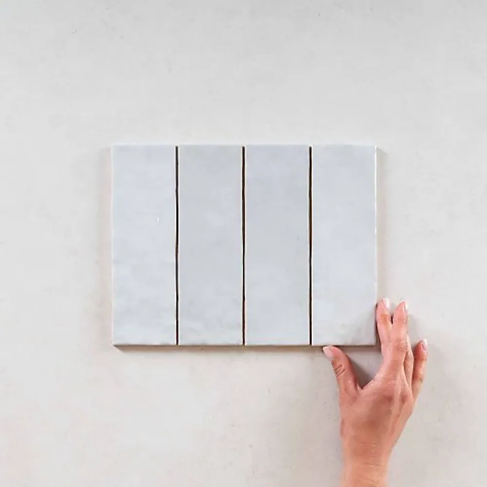 Gioia Materia Carrelage Effet Zellige Bleu Clair LA RIVIERA 6,5x20 Lavanda Blue - Les Carreaux de Jean- Faïence Pour Pièce À Vivre|Faïence Pour Salle De Bains