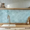 Les Carreaux De Jean  Carrelage Effet Zellige Bleu Ciel AGADIR - Agua 14,7x14,7 - Les Carreaux de Jean- Faïence Pour Douche|Faïence Pour Salle De Bains