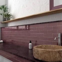 Gioia Materia Faïence Pour Douche<Carrelage Effet Zellige Bordeaux LA RIVIERA 6,5x20 Juneberry - Les Carreaux de Jean