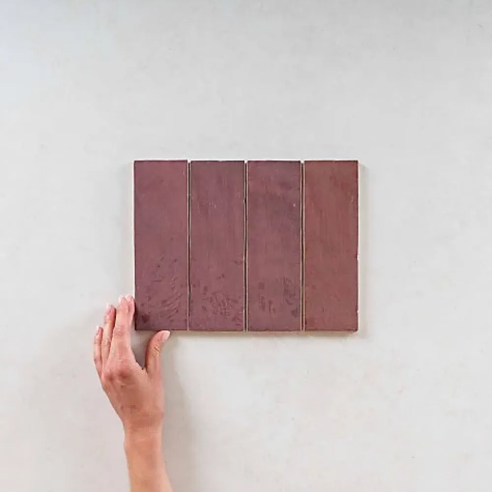 Gioia Materia Faïence Pour Douche<Carrelage Effet Zellige Bordeaux LA RIVIERA 6,5x20 Juneberry - Les Carreaux de Jean