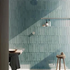 Les Carreaux De Jean  Faïence Pour Douche|Faïence Pour Salle De Bains<Carrelage Effet Zellige Bleu NARA Mar Mate 7,5x30cm - Les Carreaux de Jean
