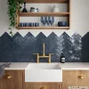 Gioia Materia Carrelage Effet Zellige Bleu Nuit COLO Gloss 5x15 blue night - Les Carreaux de Jean- Faïence Pour Cuisine|Faïence Pour Douche