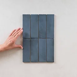 Gioia Materia Carrelage Effet Zellige Bleu Nuit COLO Matt 5x15 blue night - Les Carreaux de Jean- Faïence Pour Salle De Bains