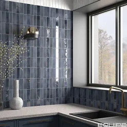Gioia Materia Carrelage Effet Zellige Bleu Nuit COLO Matt 5x15 blue night - Les Carreaux de Jean- Faïence Pour Salle De Bains
