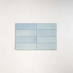 Les Carreaux De Jean Carrelage Effet Zellige Bleu Ciel NOLITA Cielo 6,5x20 - Les Carreaux de Jean- Faïence Pour Salle De Bains|Faïence Pour Cuisine