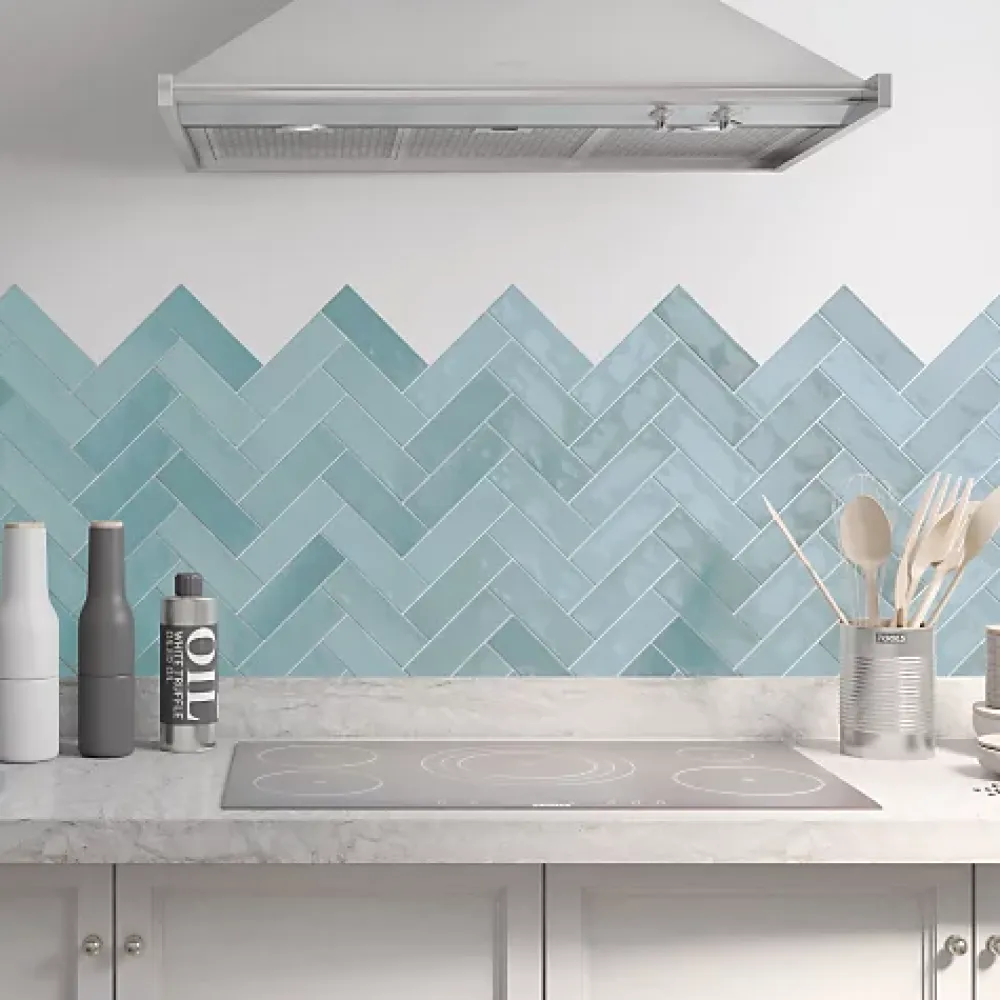 Les Carreaux De Jean Carrelage Effet Zellige Bleu Ciel NOLITA Cielo 6,5x20 - Les Carreaux de Jean- Faïence Pour Salle De Bains|Faïence Pour Cuisine