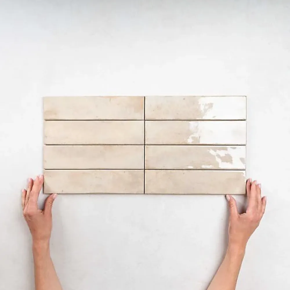 Les Carreaux De Jean Faïence Pour Douche|Faïence Pour Cuisine<Carrelage Effet Zellige Beige FUSION Beige 6x25cm - Les Carreaux de Jean