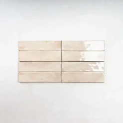Les Carreaux De Jean Faïence Pour Douche|Faïence Pour Cuisine<Carrelage Effet Zellige Beige FUSION Beige 6x25cm - Les Carreaux de Jean