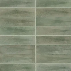 Ro'Ma Carrelage Carrelage effet Zellige 3D Vert 24,6x6x0,85 cm Montel - Mur intérieur -- Carrelage Mural Uni