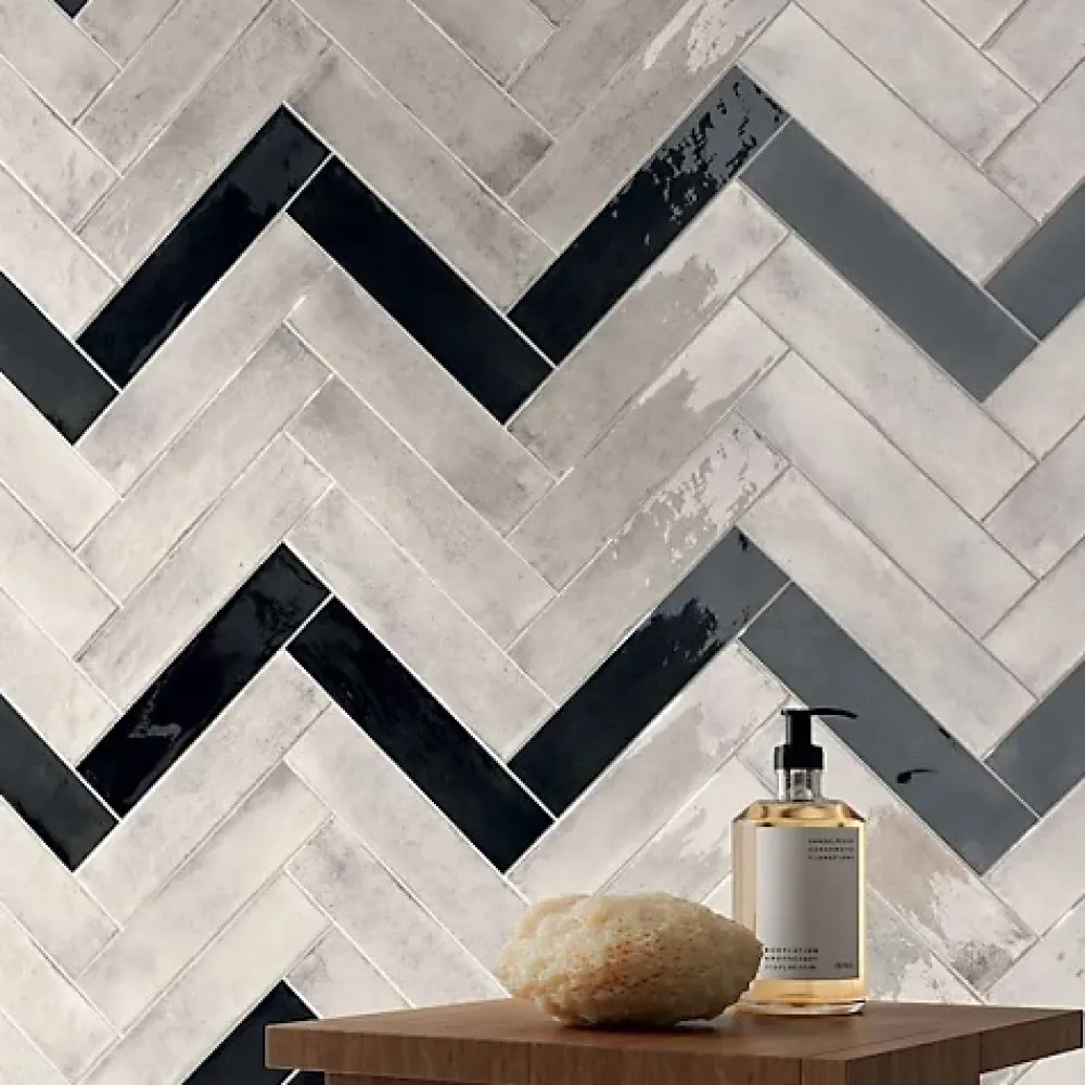 Les Carreaux De Jean Carrelage Effet Zellige Gris Foncé FUSION Antracite 6x25cm - Les Carreaux de Jean- Faïence Pour Pièce À Vivre