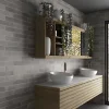 Gioia Materia Carrelage Effet Zellige Gris ARGILE 6x24,6 Concrete - Les Carreaux de Jean- Faïence Pour Pièce À Vivre|Faïence Pour Douche