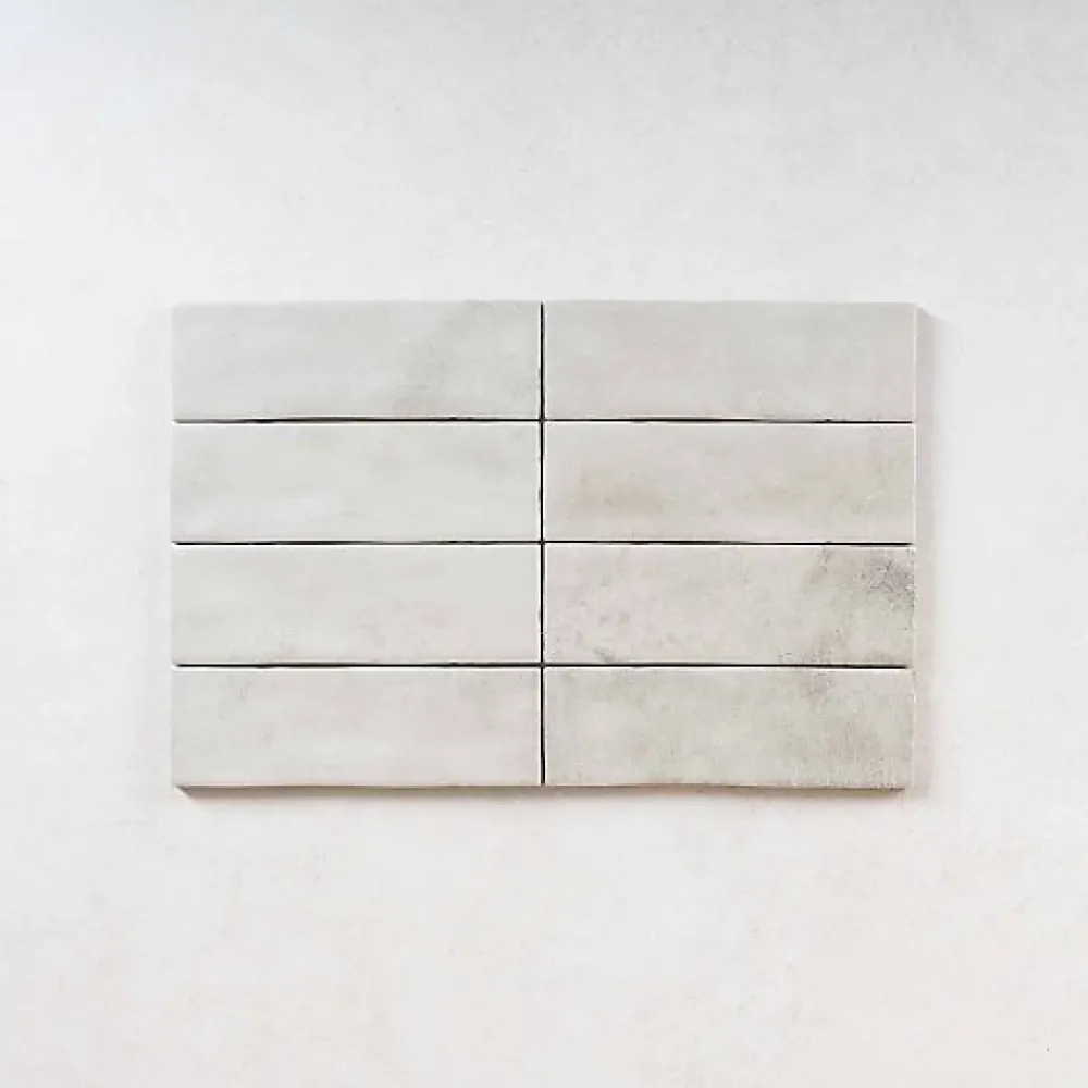 Les Carreaux De Jean Carrelage Effet Zellige Gris MITTE Perla 6,5x20 - Les Carreaux de Jean- Faïence Pour Douche|Faïence Pour Cuisine