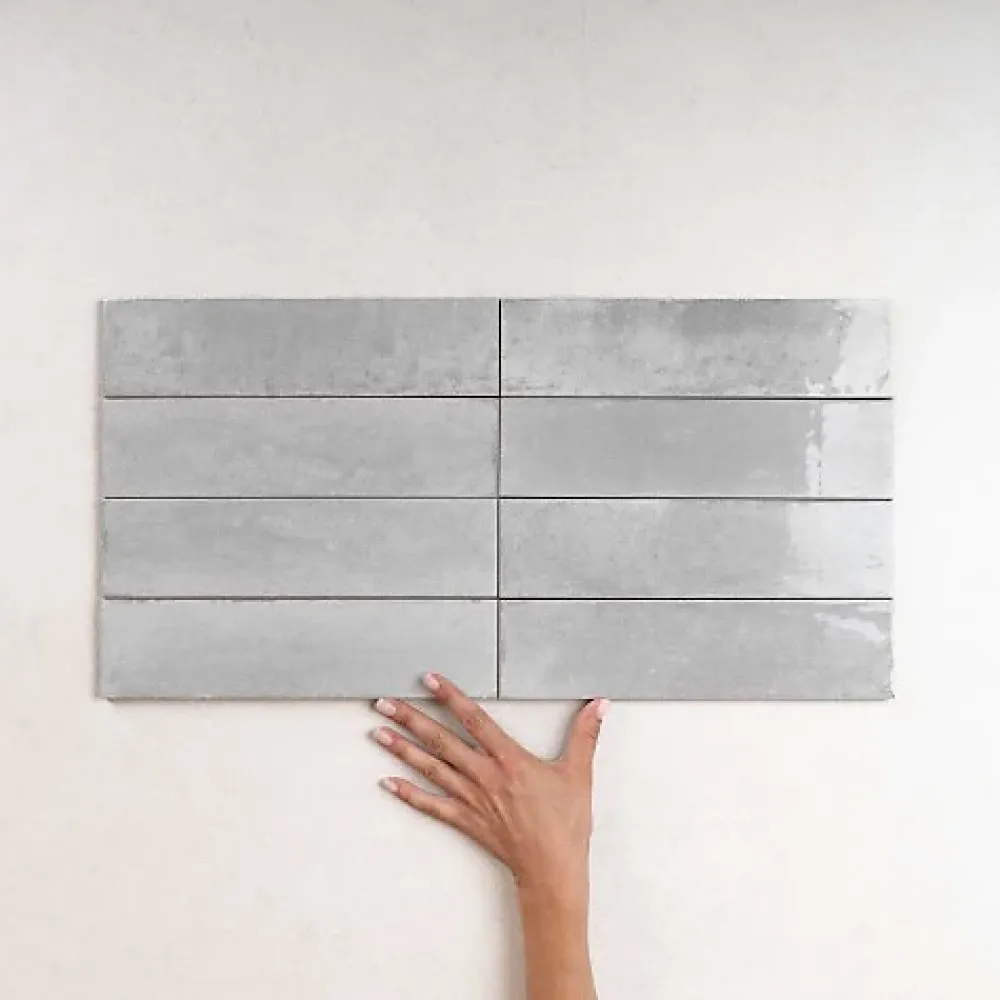 Les Carreaux De Jean Carrelage Effet Zellige Gris AGADIR - Piedra 7x28 - Les Carreaux de Jean- Faïence Pour Cuisine|Faïence Pour Salle De Bains