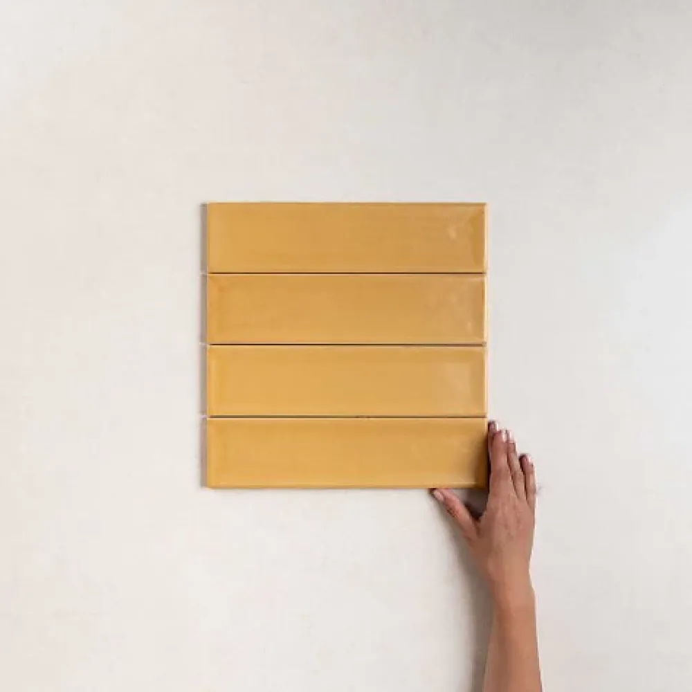 Les Carreaux De Jean Carrelage Effet Zellige Jaune NARA Mostaza Mate 7,5x30cm - Les Carreaux de Jean- Faïence Pour Cuisine