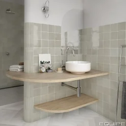 Gioia Materia Carrelage Effet Zellige LA RIVIERA 13,2x13,2 Vert - Les Carreaux de Jean- Faïence Pour Cuisine|Faïence Pour Douche