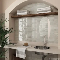 Gioia Materia Carrelage Effet Zellige LA RIVIERA 6,5x20 Vert - Les Carreaux de Jean- Faïence Pour Salle De Bains|Faïence Pour Cuisine