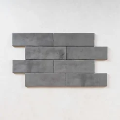 Les Carreaux De Jean Carrelage Effet Zellige MITTE Gris 6,5x20 - Les Carreaux de Jean- Faïence Pour Pièce À Vivre|Faïence Pour Salle De Bains