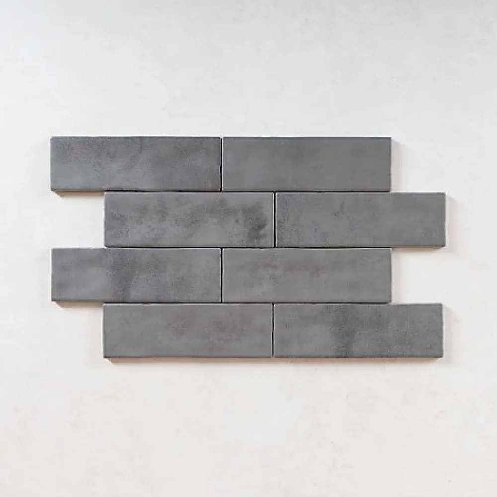 Les Carreaux De Jean Carrelage Effet Zellige MITTE Gris 6,5x20 - Les Carreaux de Jean- Faïence Pour Pièce À Vivre|Faïence Pour Salle De Bains