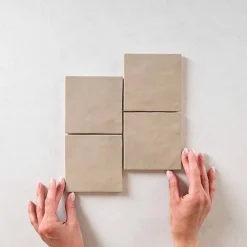 Les Carreaux De Jean  Faïence Pour Cuisine<Carrelage Effet Zellige MANARA CLAY 10x10 Temara Taupe - Les Carreaux de Jean