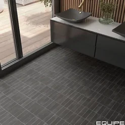 Gioia Materia Carrelage Effet Zellige Noir COLO Matt 5x15 Black Hat - Les Carreaux de Jean- Faïence Pour Cuisine|Faïence Pour Douche