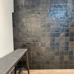 Les Carreaux De Jean  Carrelage Effet Zellige Noir MANARA CLAY 10x10 Berber Black - Les Carreaux de Jean- Faïence Pour Cuisine