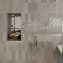 Les Carreaux De Jean Carrelage Effet Zellige NOLITA Gris 6,5x20 - Les Carreaux de Jean- Faïence Pour Salle De Bains|Faïence Pour Cuisine