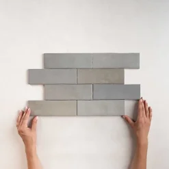 Les Carreaux De Jean Carrelage Effet Zellige NOLITA Gris 6,5x20 - Les Carreaux de Jean- Faïence Pour Salle De Bains|Faïence Pour Cuisine