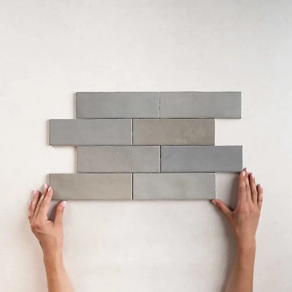Les Carreaux De Jean Carrelage Effet Zellige NOLITA Gris 6,5x20 - Les Carreaux de Jean- Faïence Pour Salle De Bains|Faïence Pour Cuisine