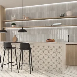 Les Carreaux De Jean  Faïence Pour Salle De Bains<Carrelage Effet Zellige NARA Gris Gloss 7,5x30cm - Les Carreaux de Jean
