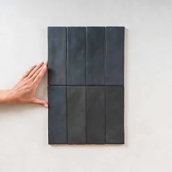 Les Carreaux De Jean  Faïence Pour Cuisine|Faïence Pour Salle De Bains<Carrelage Effet Zellige Noir MITTE Negro 6,5x20 - Les Carreaux de Jean