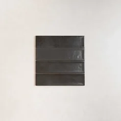 Les Carreaux De Jean  Carrelage Effet Zellige NARA Noir Mate 7,5x30cm - Les Carreaux de Jean- Faïence Pour Salle De Bains