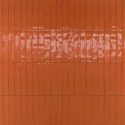 Les Carreaux De Jean  Carrelage Effet Zellige Orange LUZ Aragosta 5,3x30cm - Les Carreaux de Jean- Faïence Pour Douche|Faïence Pour Salle De Bains