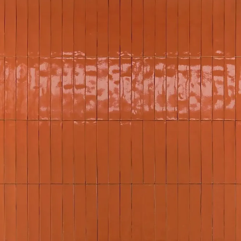 Les Carreaux De Jean Carrelage Effet Zellige Orange LUZ Aragosta 5,3x30cm - Les Carreaux de Jean- Faïence Pour Douche|Faïence Pour Salle De Bains