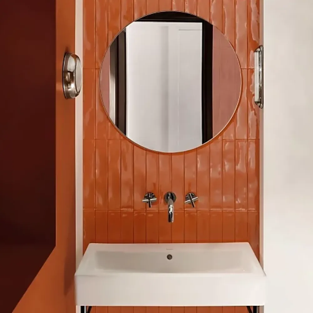 Les Carreaux De Jean Carrelage Effet Zellige Orange LUZ Aragosta 5,3x30cm - Les Carreaux de Jean- Faïence Pour Douche|Faïence Pour Salle De Bains