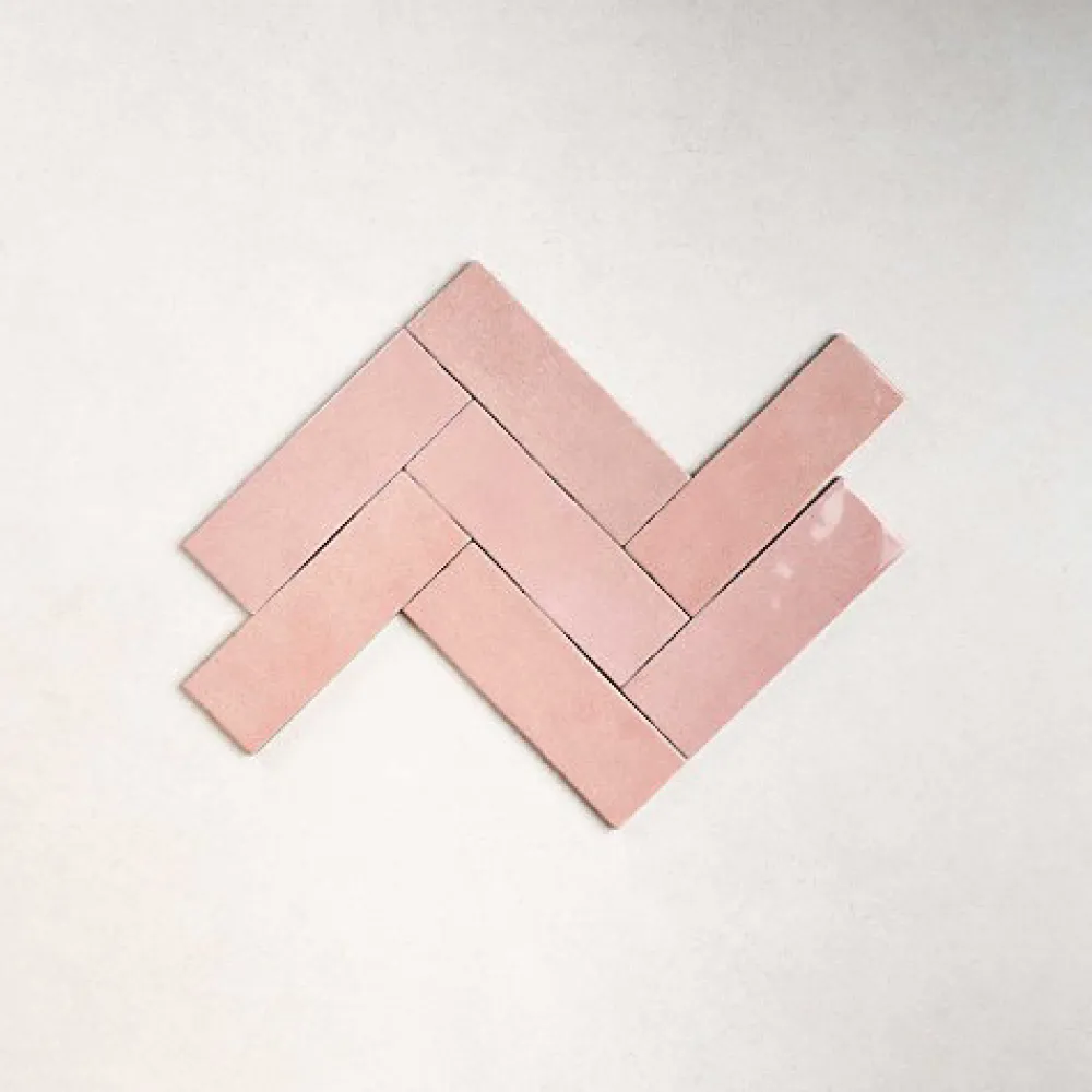 Les Carreaux De Jean Carrelage Effet Zellige Rose NOLITA Rosa 6,5x20 - Les Carreaux de Jean- Faïence Pour Douche|Faïence Pour Cuisine
