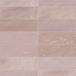 Ro'Ma Carrelage Carrelage Mural Uni<Carrelage effet Zellige Rose 20x6,5x0,85 cm Brillant Orisel - Mur intérieur -