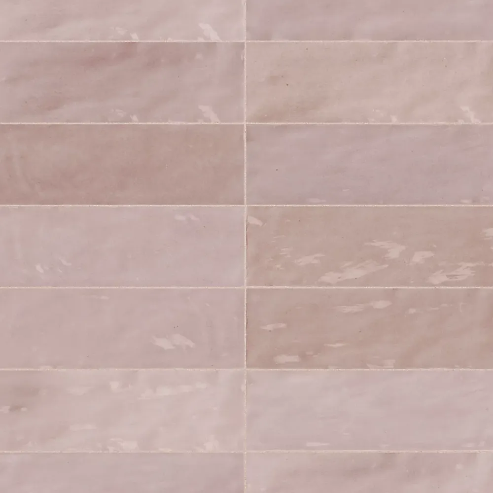 Ro'Ma Carrelage Carrelage Mural Uni<Carrelage effet Zellige Rose 20x6,5x0,85 cm Brillant Orisel - Mur intérieur -