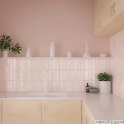 Gioia Materia Carrelage Effet Zellige Rose LA RIVIERA 6,5x20 Rose - Les Carreaux de Jean- Faïence Pour Pièce À Vivre