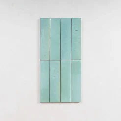 Les Carreaux De Jean  Carrelage Effet Zellige TANGER 6x24 Turquoise - Les Carreaux de Jean- Faïence Pour Pièce À Vivre|Faïence Pour Salle De Bains
