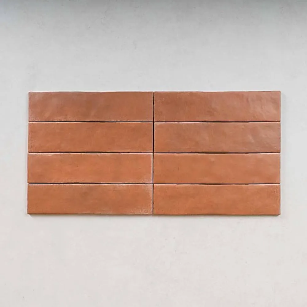 Gioia Materia Carrelage Effet Zellige Terracotta ARGILE 6x24,6 Cotto - Les Carreaux de Jean- Faïence Pour Cuisine|Faïence Pour Douche