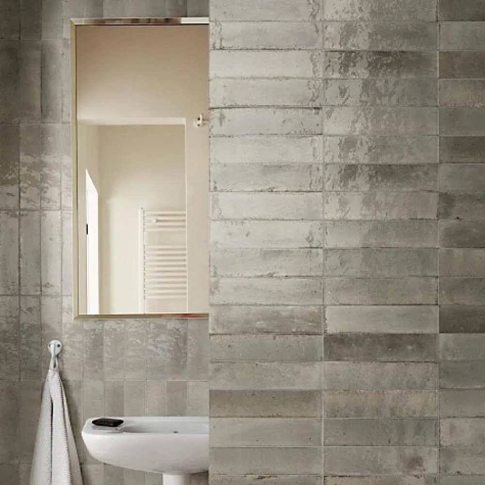 Les Carreaux De Jean Faïence Pour Douche|Faïence Pour Salle De Bains<Carrelage Effet Zellige TANGER 6x24 Greige - Les Carreaux de Jean