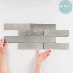 Les Carreaux De Jean  Faïence Pour Douche|Faïence Pour Salle De Bains<Carrelage Effet Zellige TANGER 6x24 Greige - Les Carreaux de Jean