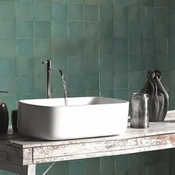 Les Carreaux De Jean  Faïence Pour Salle De Bains<Carrelage Effet Zellige Turquoise MANARA CLAY 10x10 Tamir Turquesa - Les Carreaux de Jean