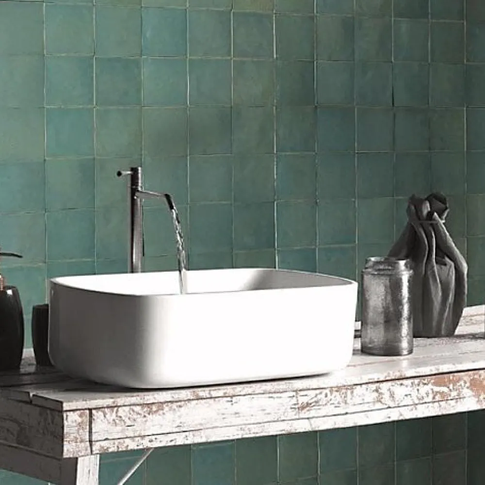 Les Carreaux De Jean Faïence Pour Salle De Bains<Carrelage Effet Zellige Turquoise MANARA CLAY 10x10 Tamir Turquesa - Les Carreaux de Jean