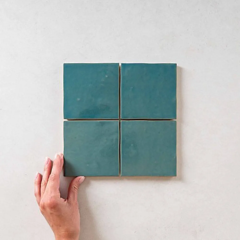 Les Carreaux De Jean Faïence Pour Salle De Bains<Carrelage Effet Zellige Turquoise MANARA CLAY 10x10 Tamir Turquesa - Les Carreaux de Jean